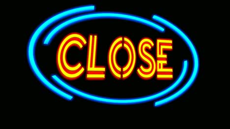 Neon-sign-animation-close-on-a-black-background