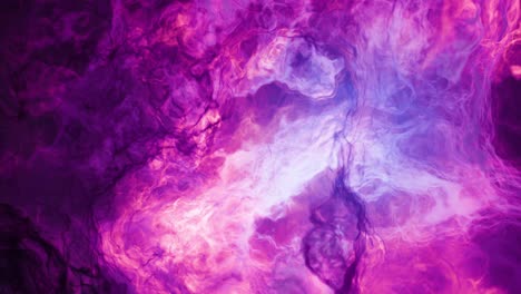 Bola-De-Energía-De-Plasma-Púrpura-Y-Rosa-En-Bucle,-Fondo-De-Espacio-Abstracto-De-Nebulosa-Que-Fluye
