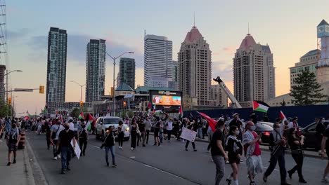 Pro-Palestinian-rally-peace-protest-at-Mississauga-Canada