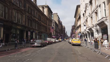 Wide-shot-of-St-Vincent-Street-being-used-for-Indiana-Jones-5