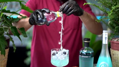 Bartender-mixology-preparing-gin-cocktail-with-sparkling-mineral-water-and-hpnotic
