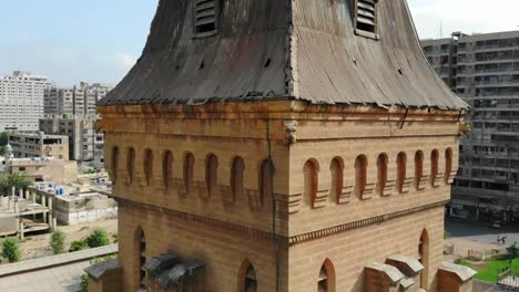 Aerial-View-Of-Central-Tower-Brick-Work-And-Corrugated-Roofing-Of-Empress-Market