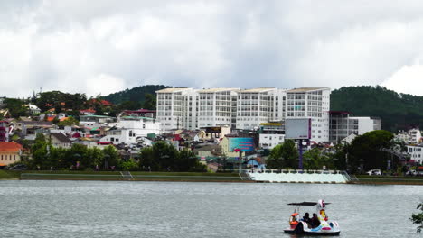 Static-view-of-colorful-Da-Lat-downtown-from-the-lake