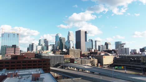 Twin-Cities-Minneapolis-Minnesota-Blue-Skies-4K-Drone-Footage-of-the-City-Skyline