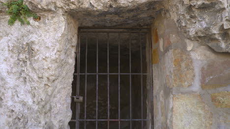 A-castle-jail-view-with-the-bars-and-lock