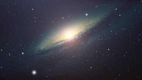 Galaxie-Mit-Hellem-Licht-Und-Sternen,-Die-Sich-Im-Weltraum-Bewegen