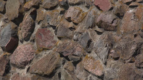 A-close-up-view-of-a-stone-wall-of-Museum-fortress-Korela,-Russia