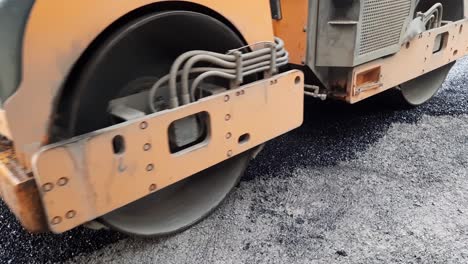Road-surface-repair-by-a-road-roller