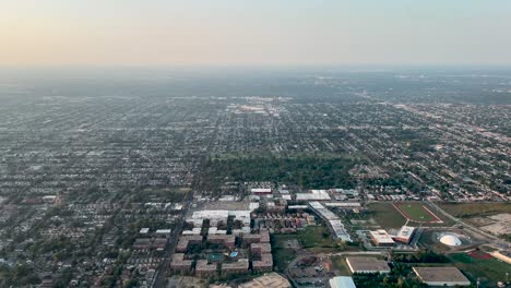 Residential-Suburb-Neighborhoods-of-Chicago,-Illinois---Aerial-Flight-View
