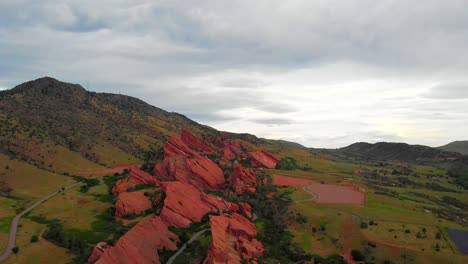 Beautiful-aerial-shot-of-Red-Rocks-park-and-amphitheatre