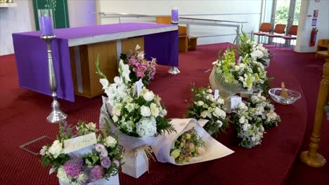 Shot-of-flowers-used-for-a-funeral-service