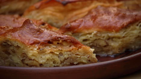 Close-up-view-of-homemade-baklava-on-plate