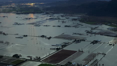 Global-Warming-Causing-Devastating-Floods-in-West-Canada,-Aerial-View