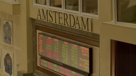 Tilt-up-over-information-sign-of-the-Amsterdam-Stock-Exchange