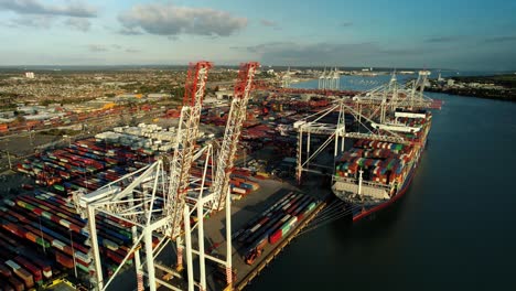 Aerial-view-over-DP-world-deep-sea-shipping-port-Southampton