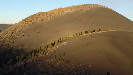 View-of-peak-of-years-old-cinder-cone-volcanic-lava-mountains-on-earth