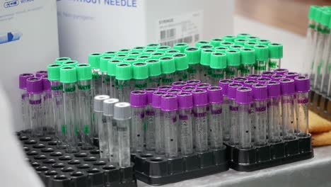 Close-Up-Footage-of-Swab-Sample-Waiting-To-Be-Tested-In-COVID-19-Lab