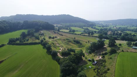 Cheshire-Landschaft-Sandstein-Trail-Breite-Luftaufnahme