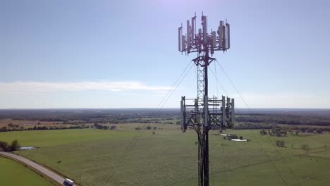 Rural-cell-phone-tower-in-the-middle-of-nowhere-with-5G-technology-updates-needed-stock-video-by-aerial-drone-footage-3
