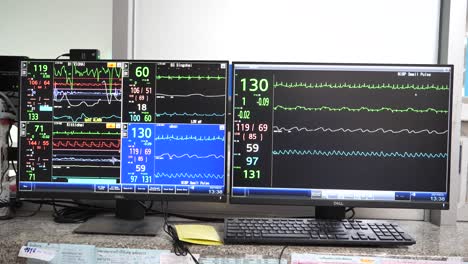 Close-Up-Footage-of-Monitor-Screens-Showing-COVID-19-Infected-Patient-Health-Conditions