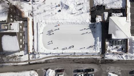 Orbiting-ice-skaters-at-The-Gardens-at-Pillar-and-Post-Niagara-Ontario---aerial