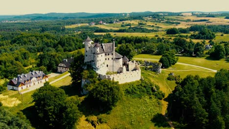 Morning-aerial-view-on-the-medieval-royal-castle-Bobolice