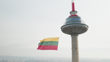 AERIAL:-Vilnius-Television-Tower-on-Day-of-Re-establishment-of-the-State-of-Lithuania