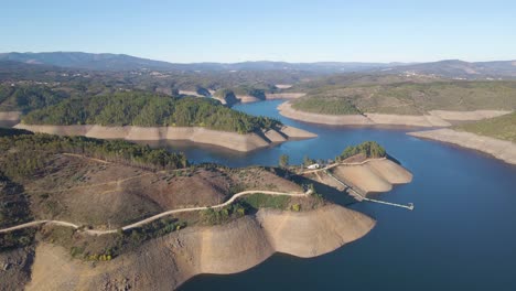 4K-aerial-view-of-a-Portuguese-water-dam