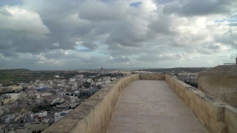 Panoramic-View-of-City-of-Victoria-in-Gozo-Looking-From-Cittadella-Fortress-Defensive-Walls