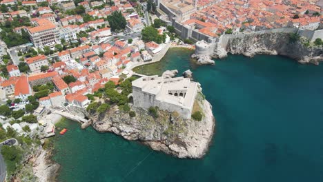Aerial-drone-rotating-shot-of-Fort-Lovrijenac-or-St