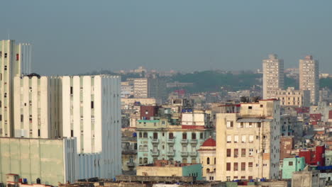 Skyline-of-Havana,-Cuba-with-buildings