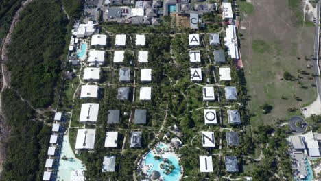 Catalonia-Bavaro-hotel-resort-with-swimming-pools,-Punta-Cana,-drone