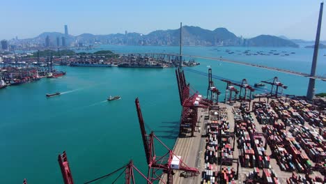 Kommerzielles-Hafenterminal-Von-Hong-Kong,-Luftbild