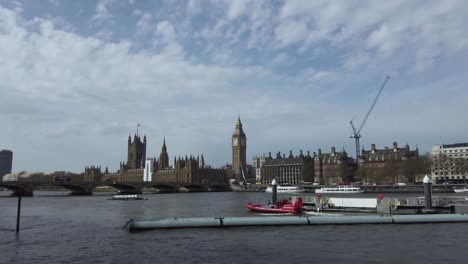 View-Of-Renovated-Big-Ben-Viewed-From-Across-River-Thames-From-The-Queens-Walk-On-Clear-Day-On-12-April-2022