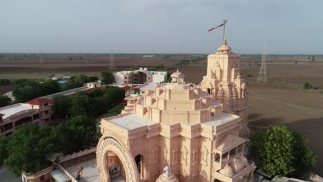 Aerial-shot-of-palitana-temple-drone-rotating-around-it
