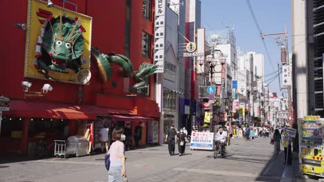 Minami-District-of-Namba-Osaka-during-the-Day-in-Summer-Weather