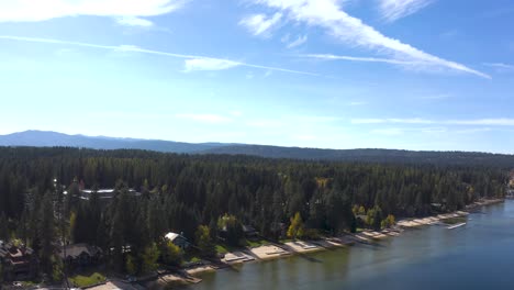Aerial-of-McCall-Idaho-over-Payette-Lake