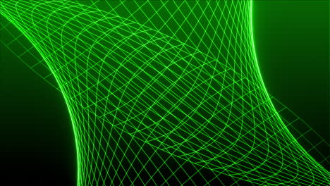 Zwei-Grüne-Gitterebenen-Bewegen-Sich-Und-Bilden-Eine-Leuchtende-Kontinuierliche-Animationsschleife