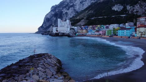 Colored-Residential-Buildings-Of-Catalan-Bay-Revealed-Sea-Walls-In-Gibraltar