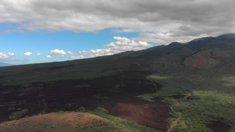 4k-drone-Maui-upcountry-on-highway-31-looking-towards-Haleakala-Mountain