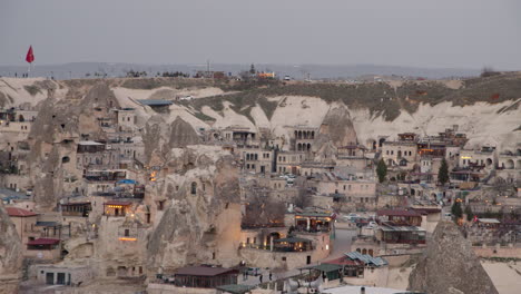 Panoramic-View-of-Cave-Houses-in-Göreme-City-in-Cappadocia-Region
