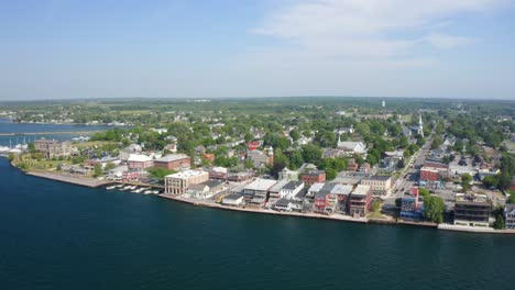 Clayton,-NY-Aerial-Wide-Shot-On-The-St-Lawrence-River