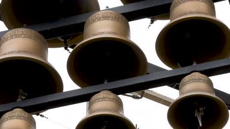 Close-up-of-carillon-bells-Saint-Barnabas-Episcopal-Church,-Scottsdale-Arizona