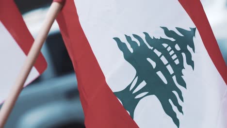 Libanons-Flagge-In-Bikfaya