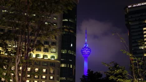 Kuala-Lumpur-Tower-or-KL-Tower-at-night-in-the-background