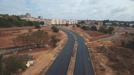 Aerial-view-of-the-construction-of-a-new-highway