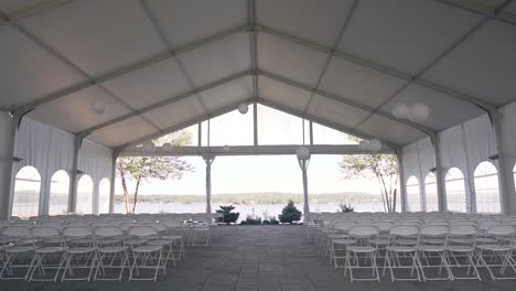 Pan-down-shot-of-wedding-venue-filmed-in-the-White-Mountains-of-New-Hampshire-on-Lake-Winnipesaukee