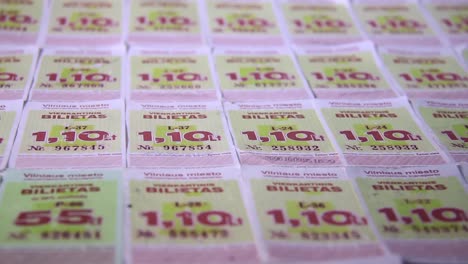 Rows-of-Vilnius-Bus-Ride-a-One-Time-Tickets-Purchased-For-The-Old-National-Currency-Litas