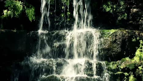 Tight-shot-of-a-waterfall-in-Zilker-Park