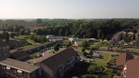 Vista-De-Drones-De-Un-área-De-Dronten,-Flevoland,-Países-Bajos